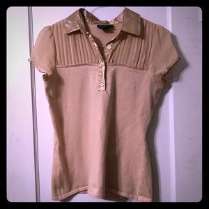 *SOLD* Beige Chiffon Button Down Top